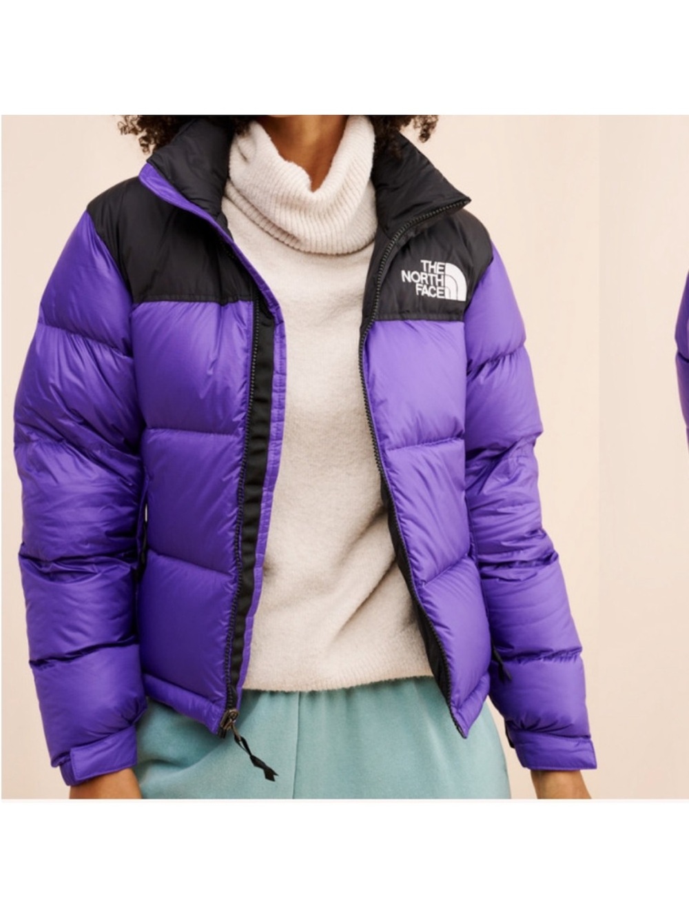 The North Face Women's Purple & Black Puffer Jacket retro 1996